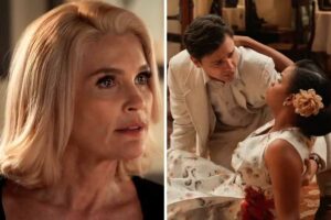 fotomontagem de sandra (flávia alessandra) e dita (jeniffer nascimento) baleada em êta mundo melhor