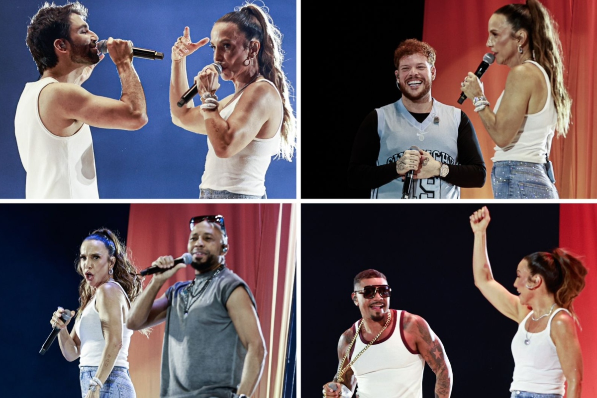 Ivete Sangalo divide o palco com convidados no show 'Clareou'