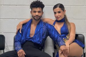 Lucas Leto e a professora de dança