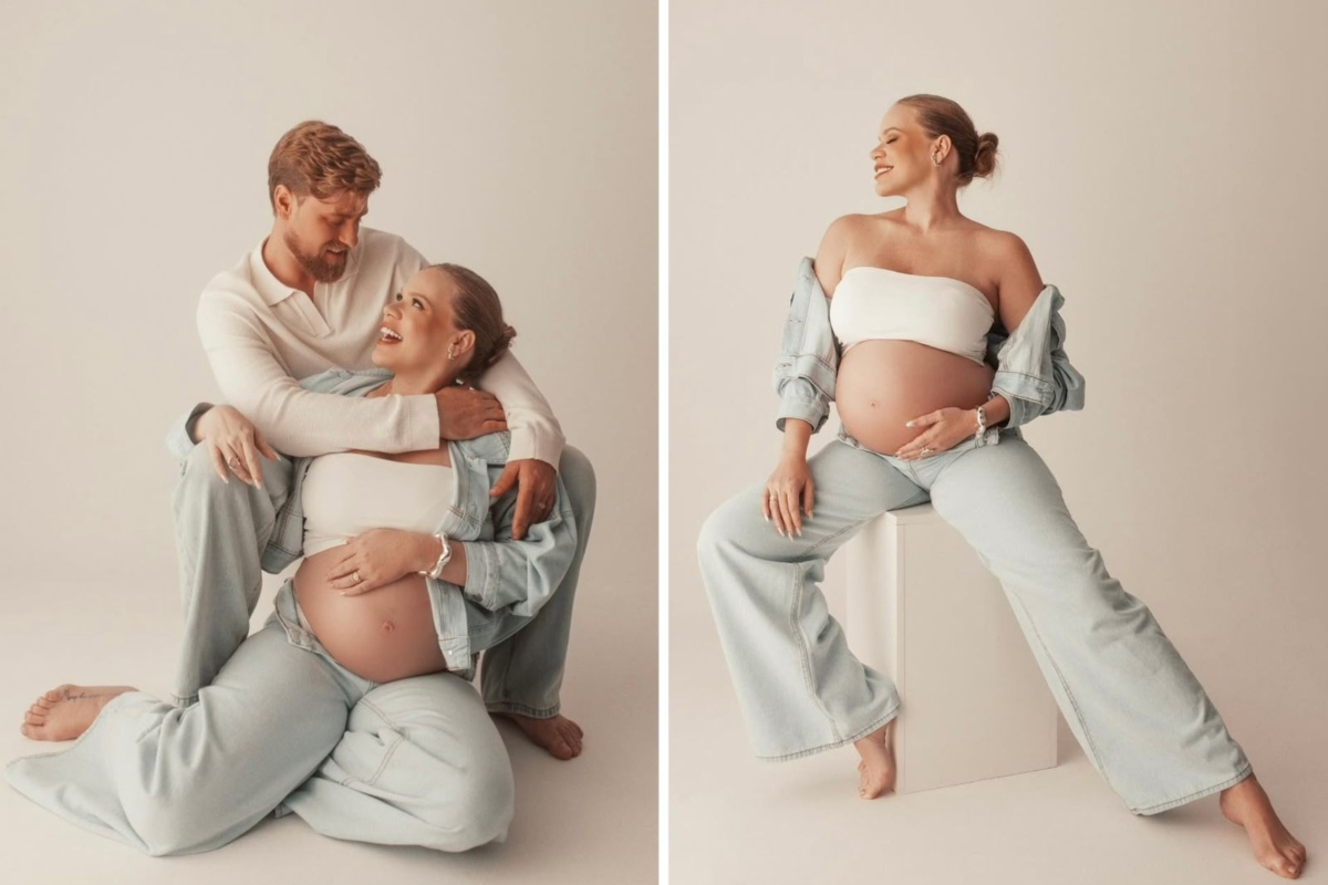 Paulinha Leite grávida e o marido Dakota