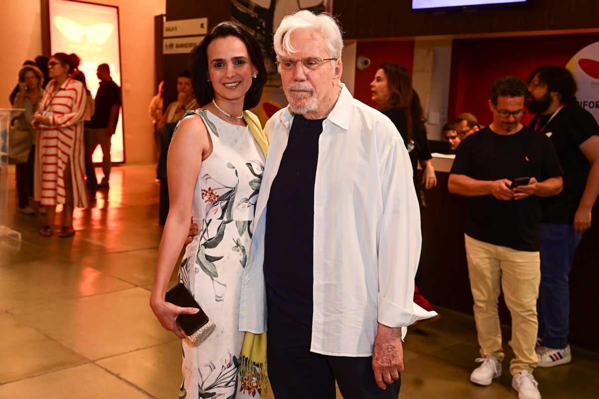 Reginaldo Faria e a namorada no Festival do Rio