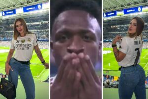 Virginia assiste jogo de Vini Jr em Madrid