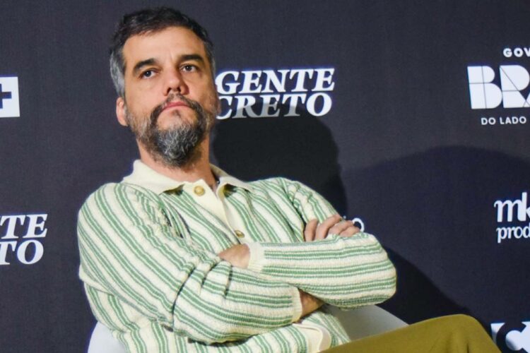 Wagner Moura na coletiva de imprensa de "O Agente Secreto"