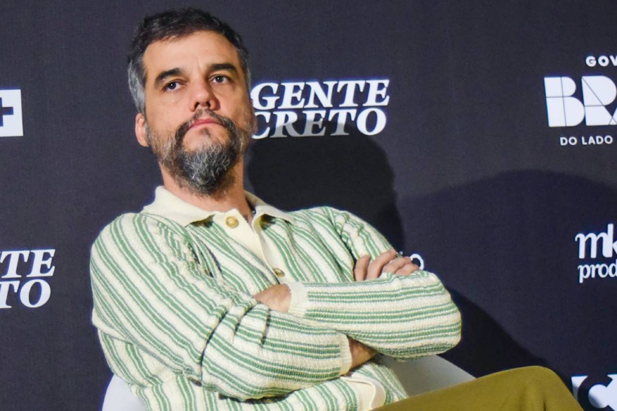 Wagner Moura na coletiva de imprensa de