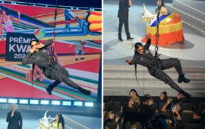 Thaynara OG voando no palco