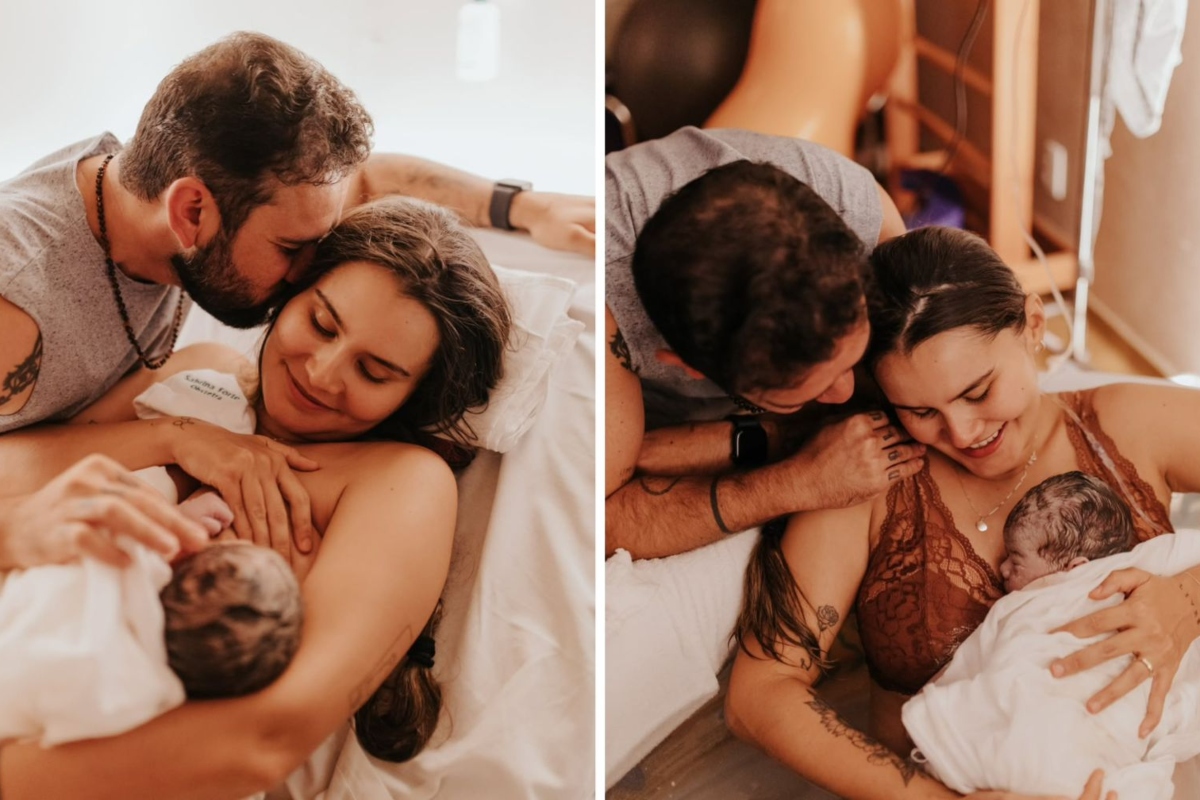 Bráulio Bessa, a esposa, Camila, e a filha Tereza