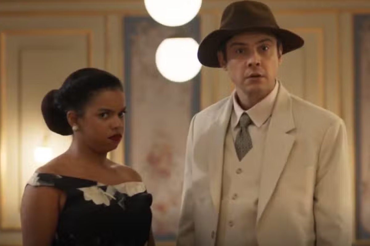 Dita e Candinho encontram Ernesto em restaurante em Êta Mundo Melhor