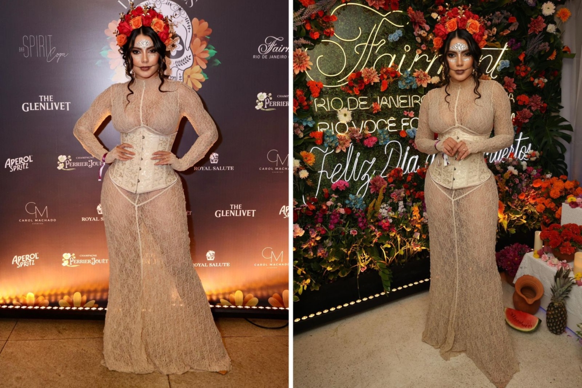 Fernanda Bande na festa do 'Dia de los Muertos'