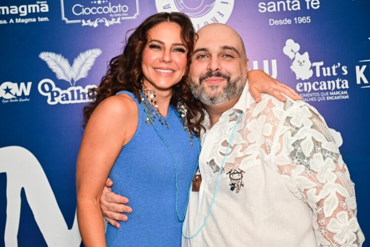 Paolla Oliveira e o estilista Bruno Oliveira 