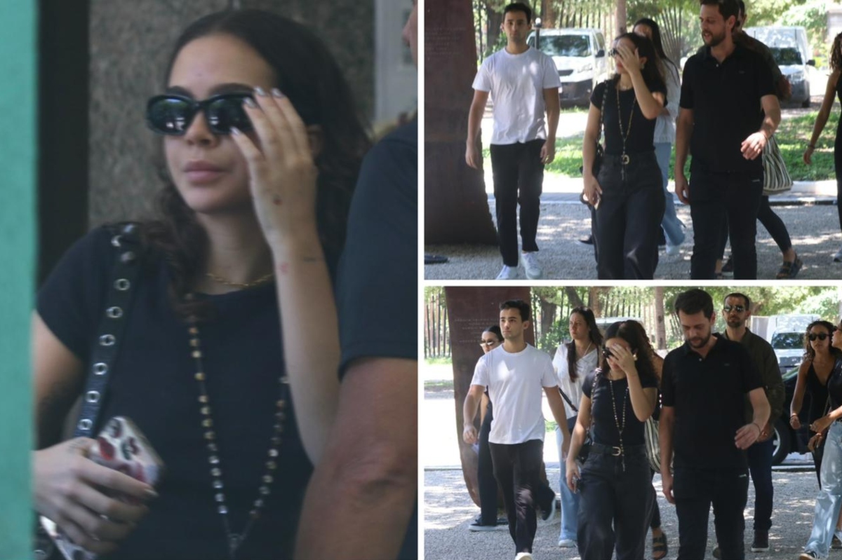 Mel Maia no funeral da mãe