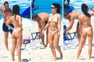 Jade Picon e André Lamoglia na praia