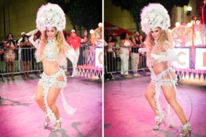 Lore Improta no mini desfile da Viradouro