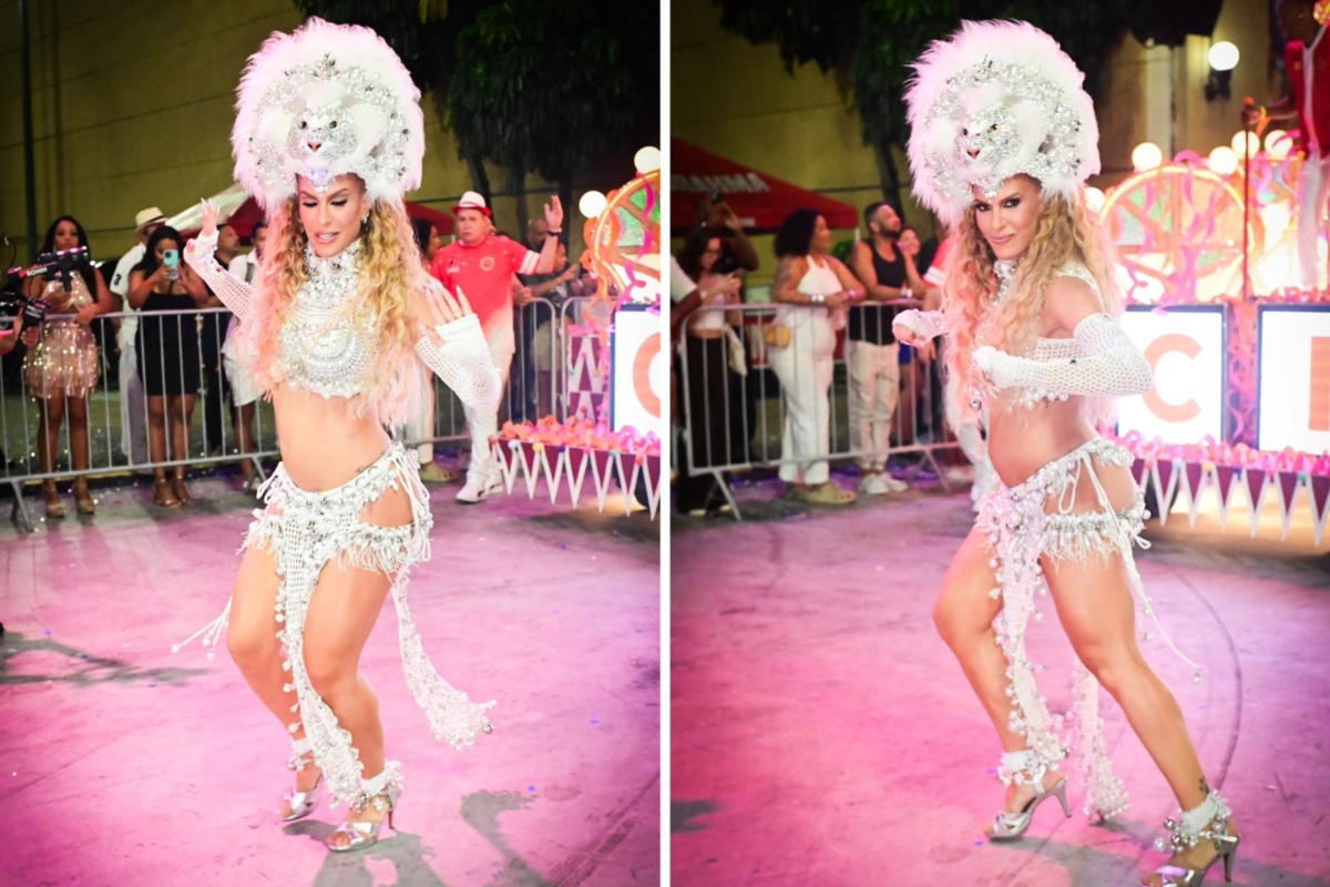 Lore Improta no mini desfile da Viradouro