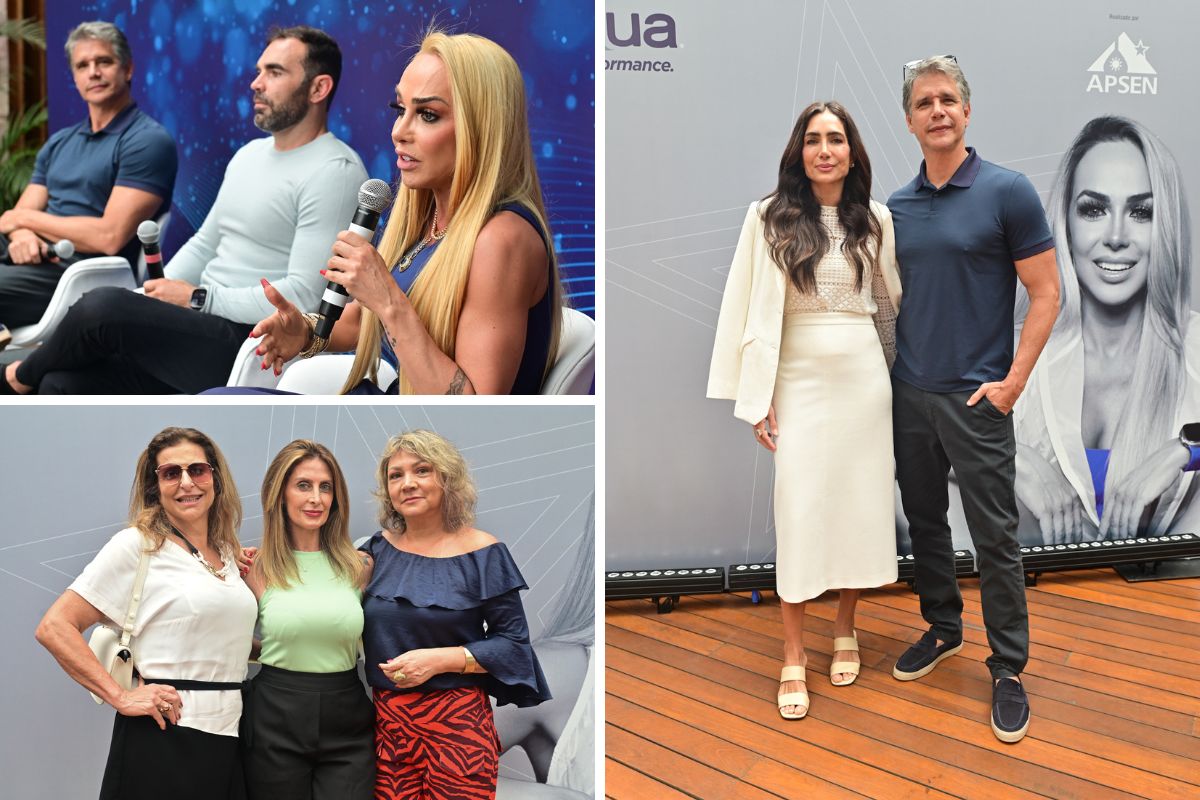 Marcio Garcia e esposa e famosos em evento