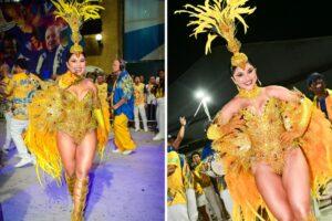 Mileide Mihaile no mini desfile da Unidos da Tijuca