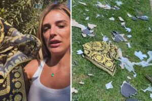 Rafa Brites exibe o vestido rasgado