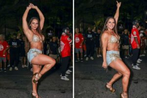 Viviane Araújo no ensaio de rua do Salgueiro