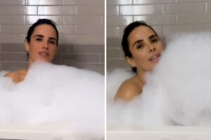 Wanessa tomando banho de espuma