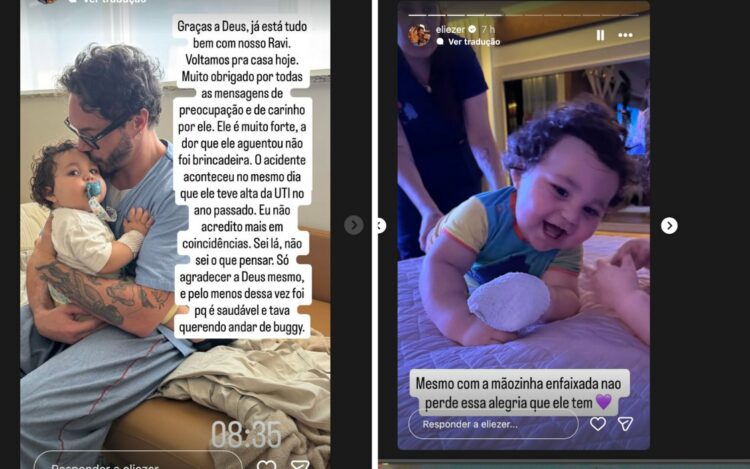 Eliezer atualiza o estado de saúde do filho, Ravi