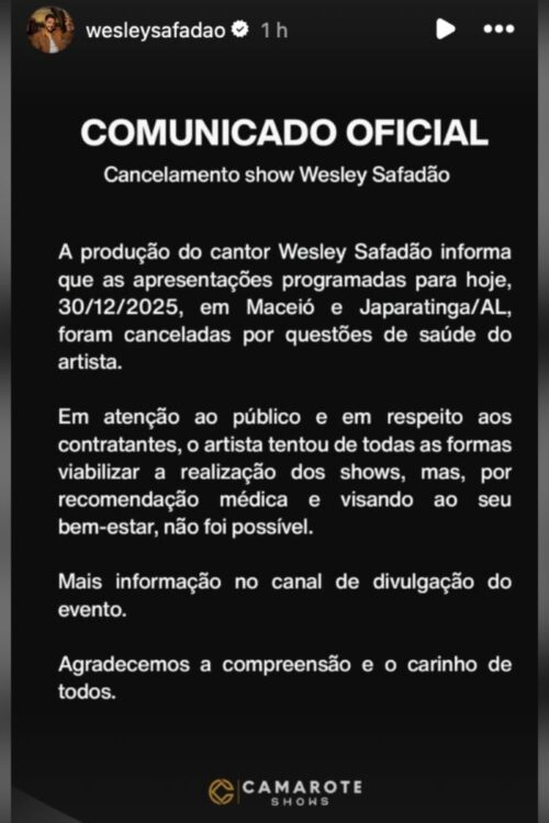 Comunicado Wesley Safadão
