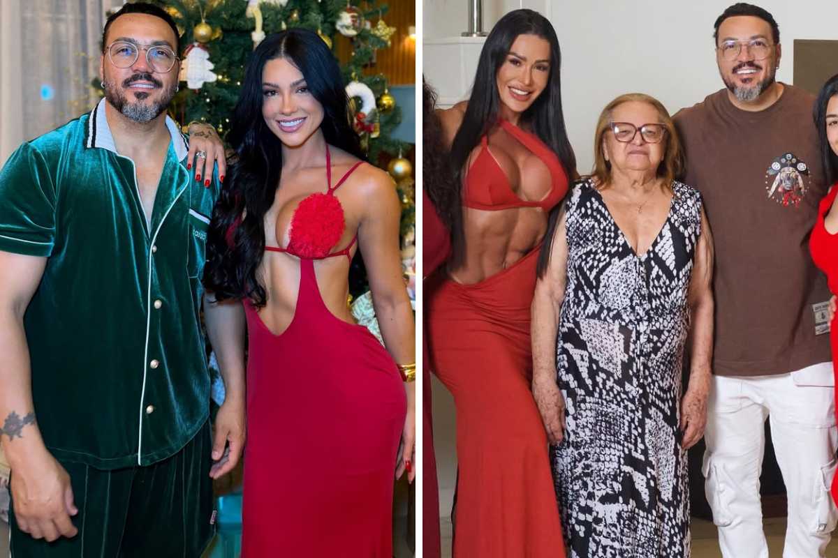 fotomontagem de belo passando natal com rayane figliuzzi e gracyanne barbosa