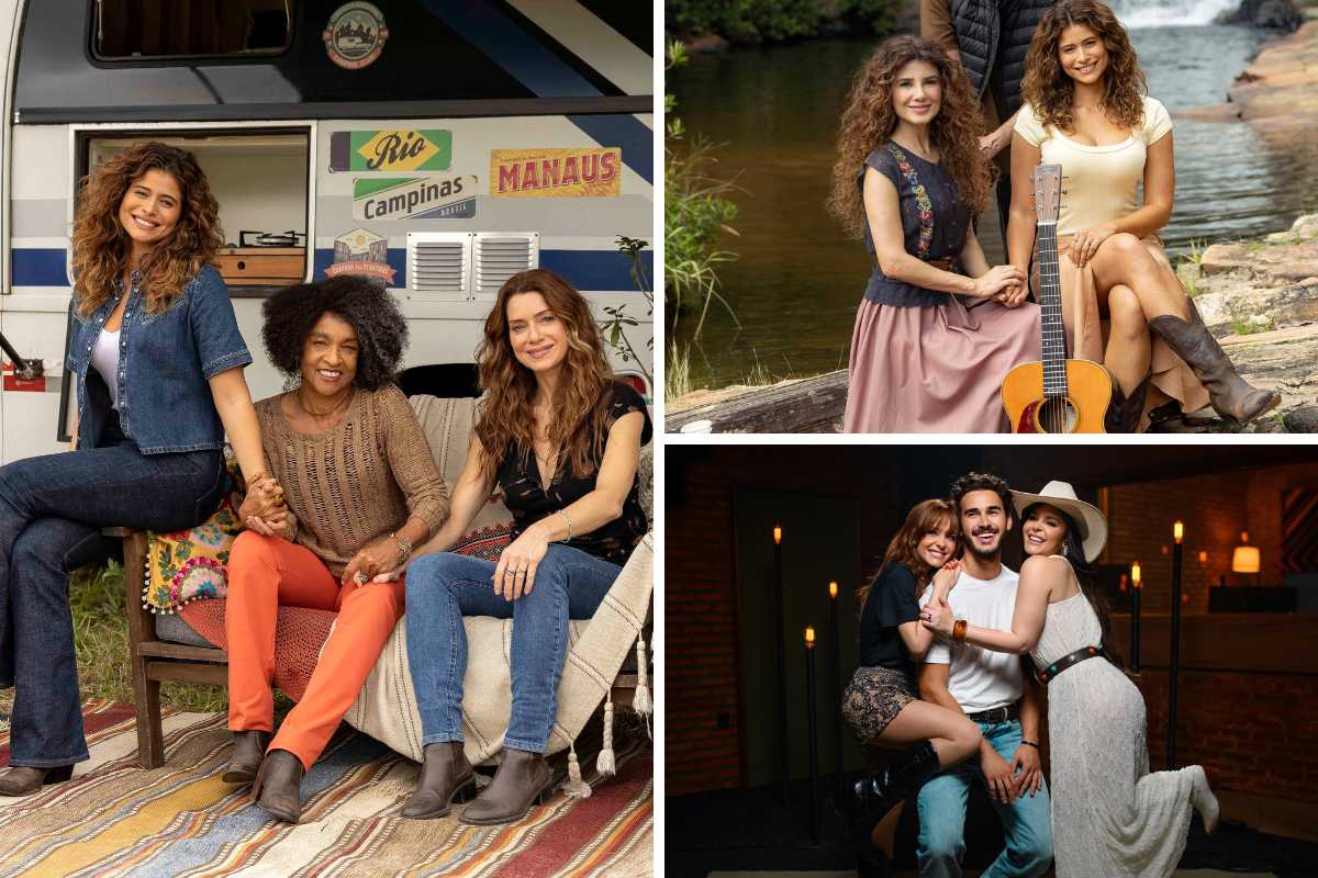 fotomontagem de mulheres de coração acelerado