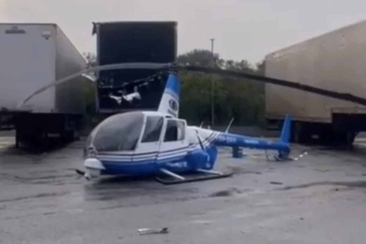 Helicóptero da Band faz pouso forçado