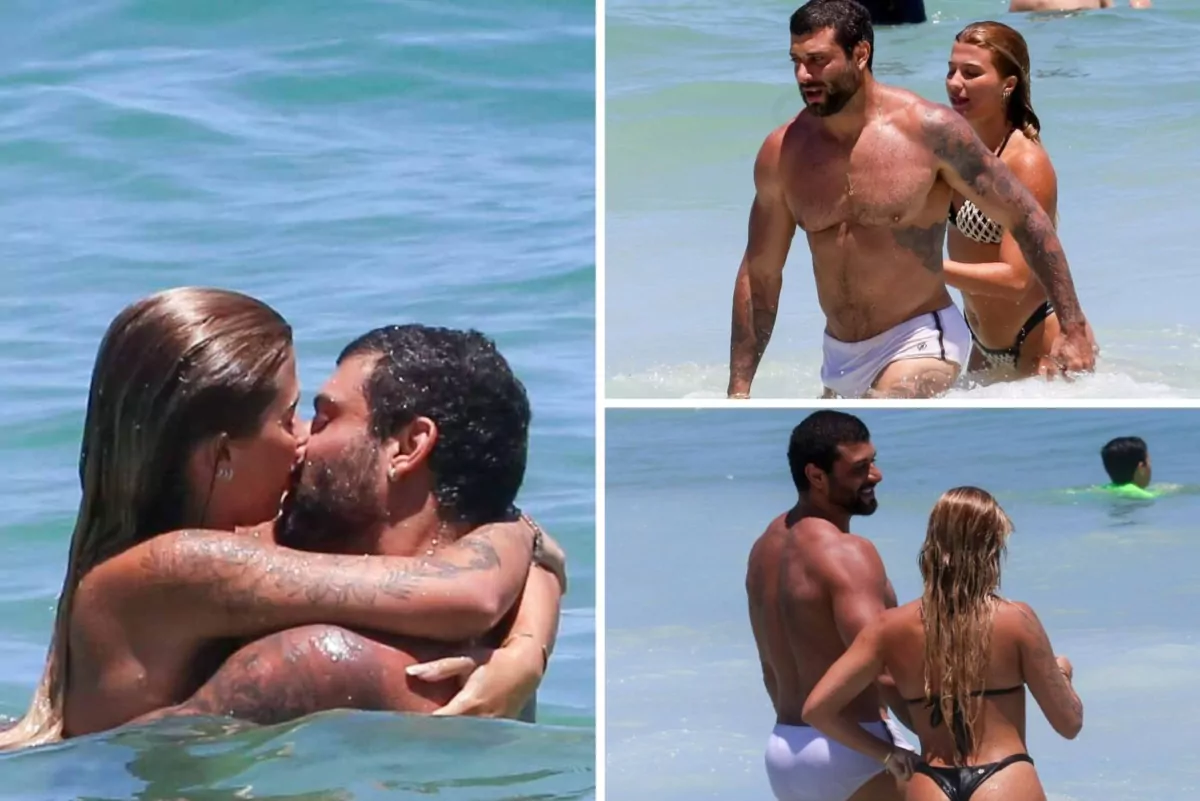 Jesus Luz e a nova namorada na praia