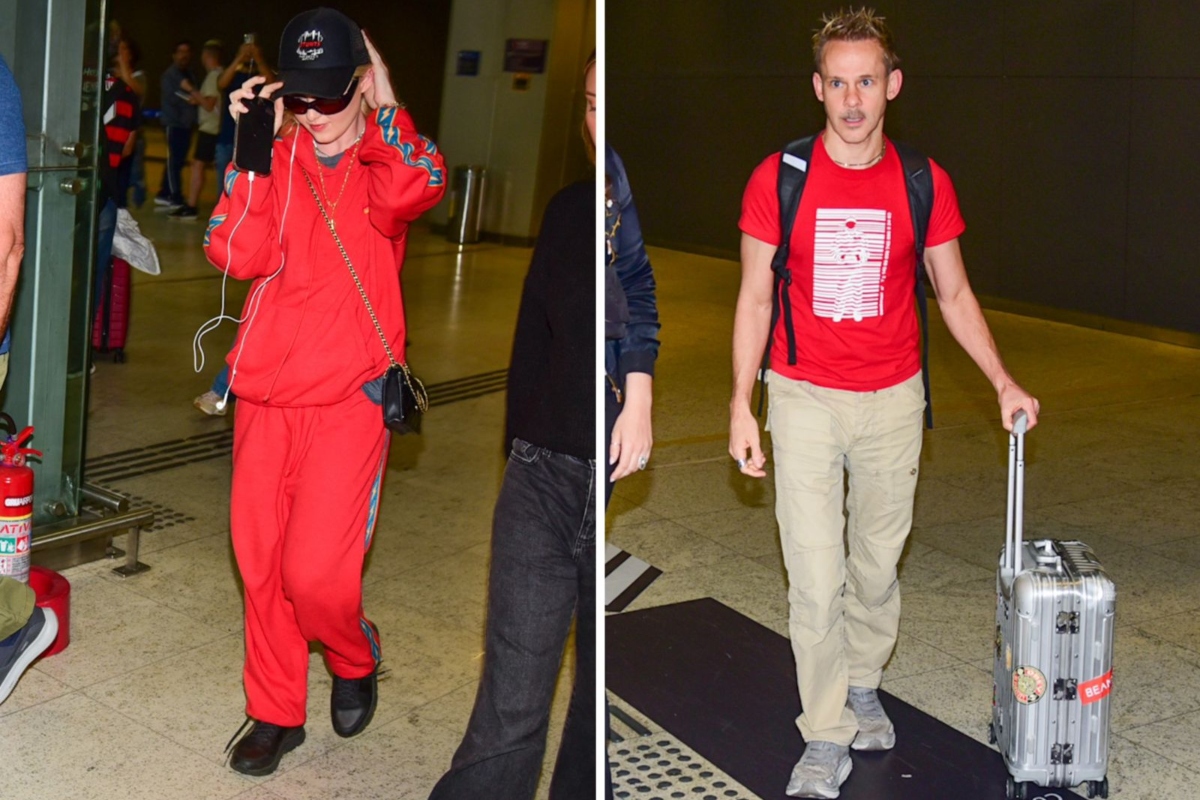 Kathryn Newton e Dominic Monaghan desembarcam em SP