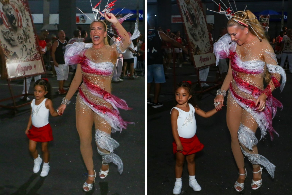 Liz e Lore Improta no ensaio de rua da Viradouro