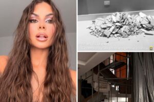 Teto desaba na casa de Amanda Kimberly