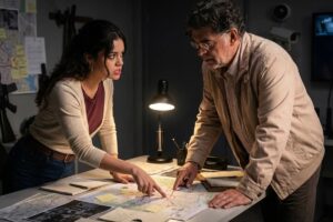 Gerluce (Sophie Charlotte) se alia a Rogério (Eduardo Moscovis)