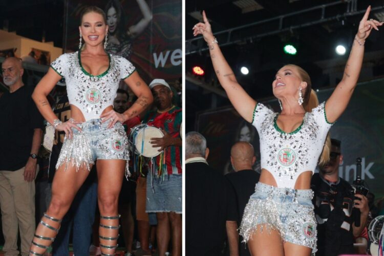 Virginia no ensaio da Grande Rio