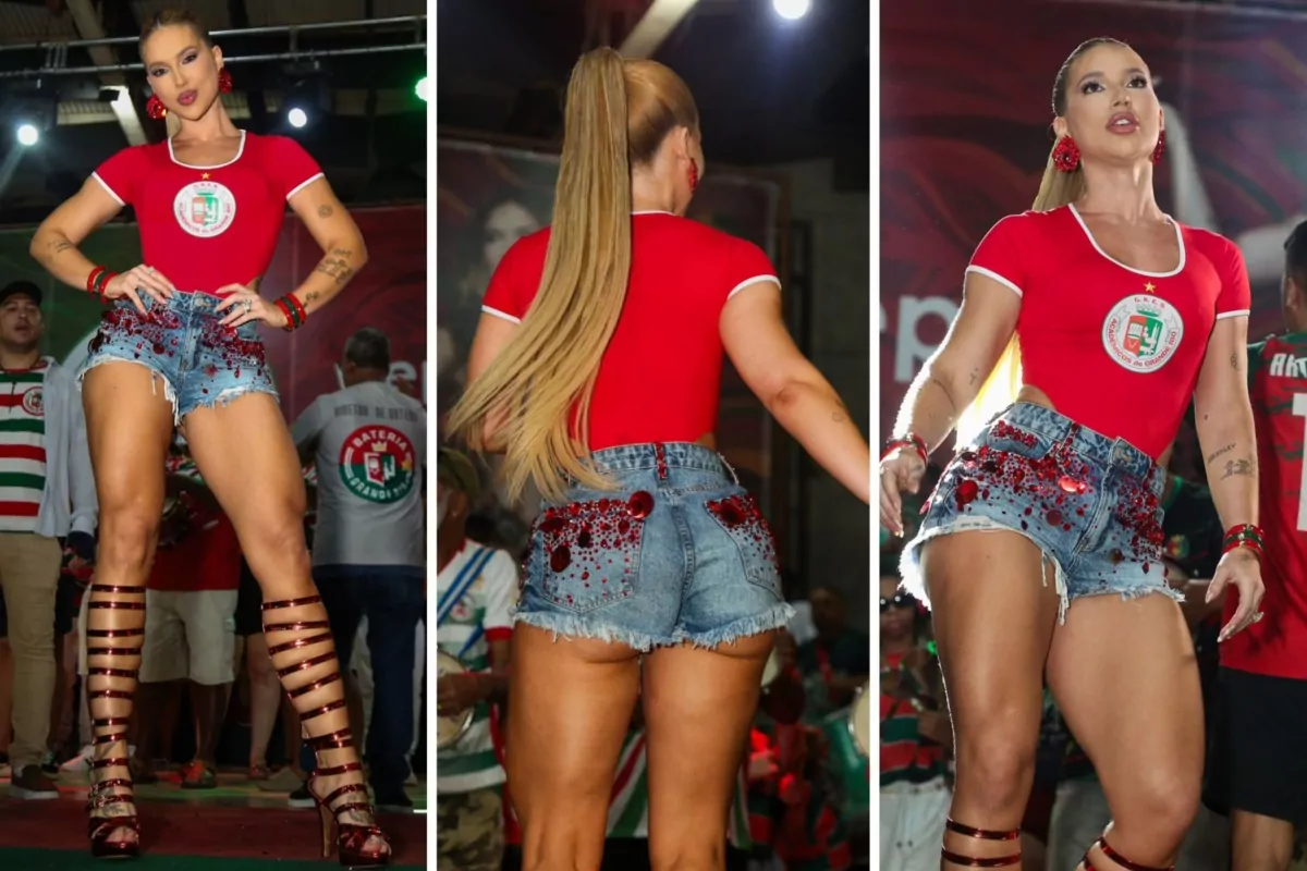 Virginia no ensaio da Grande Rio