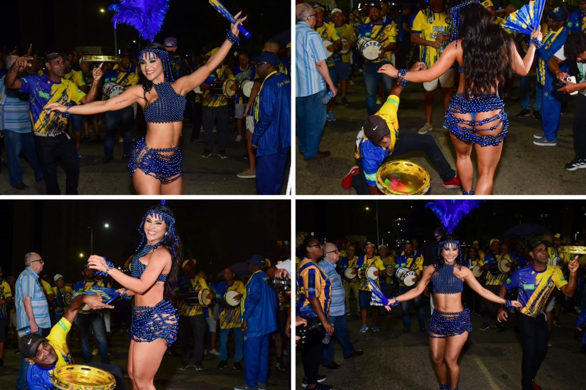 Mileide Mihaile no ensaio de rua da Unidos da Tijuca