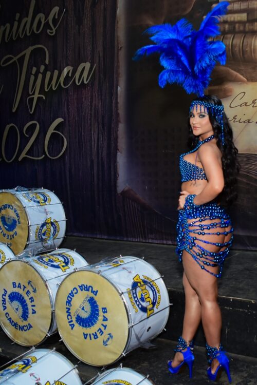 Mileide Mihaile no ensaio de rua da Unidos da Tijuca