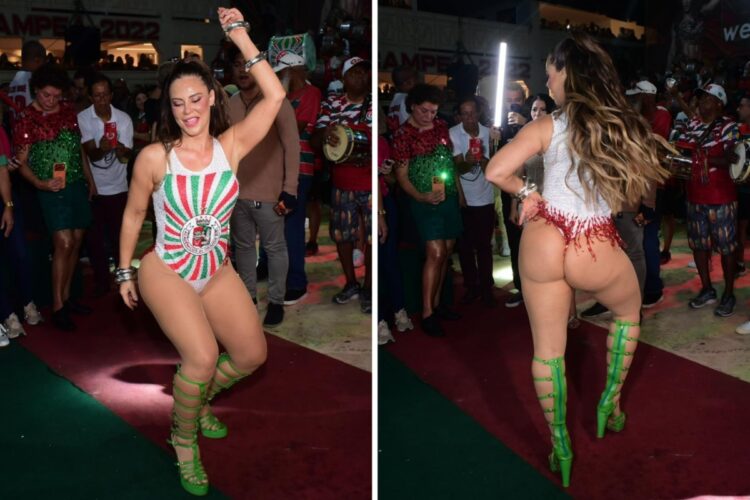 Paolla Oliveira no ensaio da Grande Rio