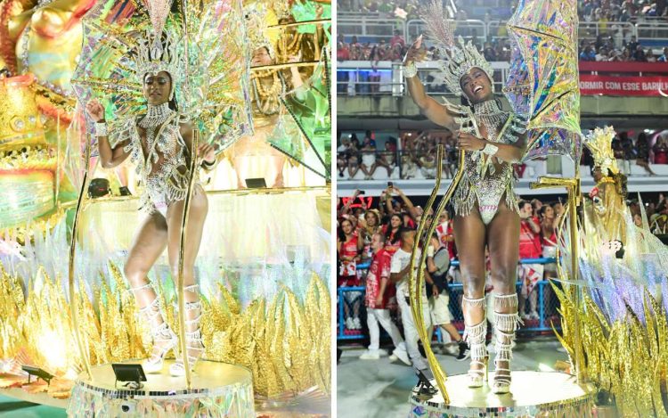 Erika Januza no desfile da Unidos da Tijuca- Foto: Anderson Bordê / AgNews