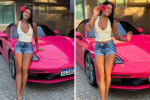 Ana Castela com o Porsche cor de rosa