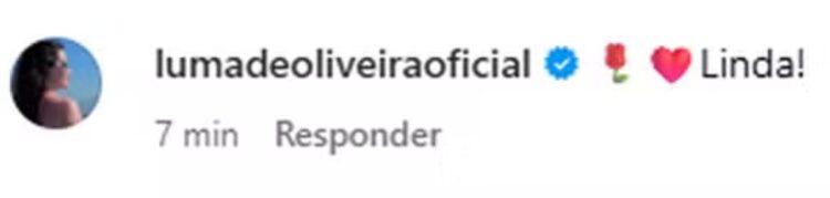 Comentário de Luma de Oliveira
