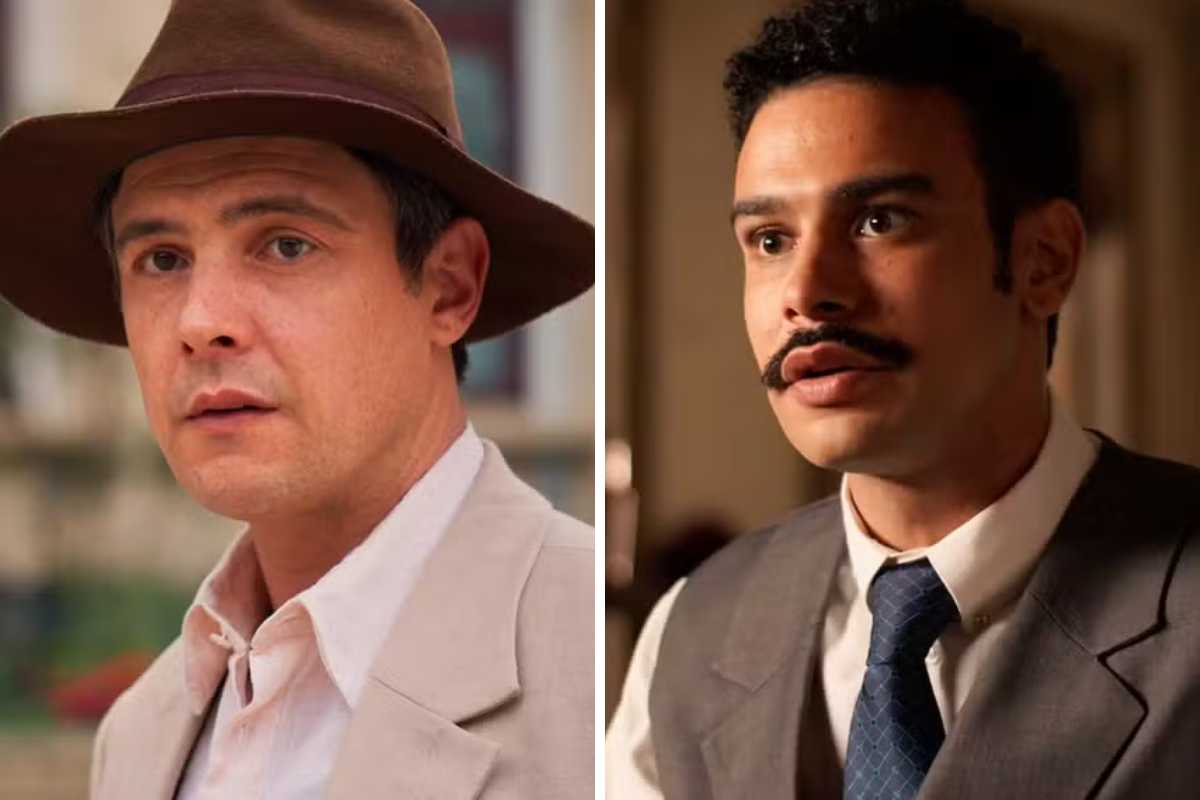 Lourival (Sérgio Malheiros) se surpreende com pedido de Candinho (Sergio Guizé) em Êta Mundo Melhor