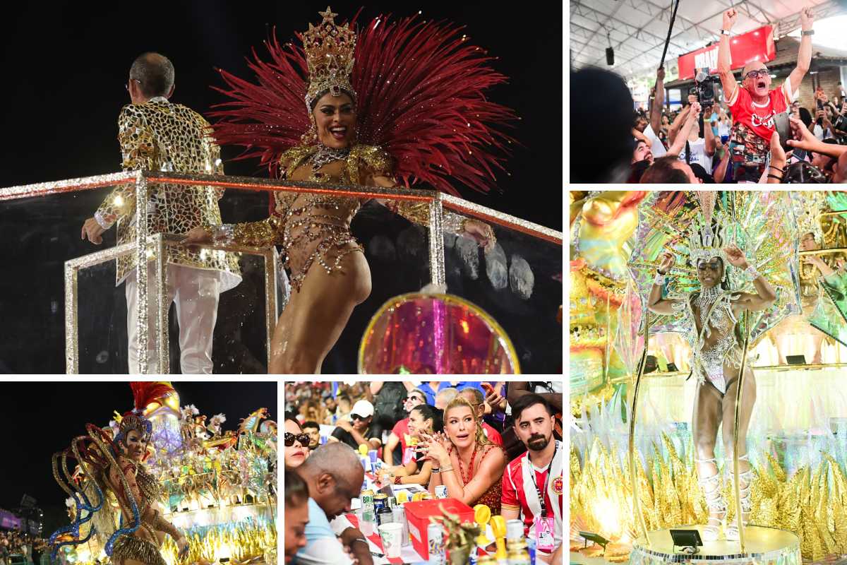 fotomontagem do desfle da unidos da viradouro no carnaval do rio de janeiro em 2026