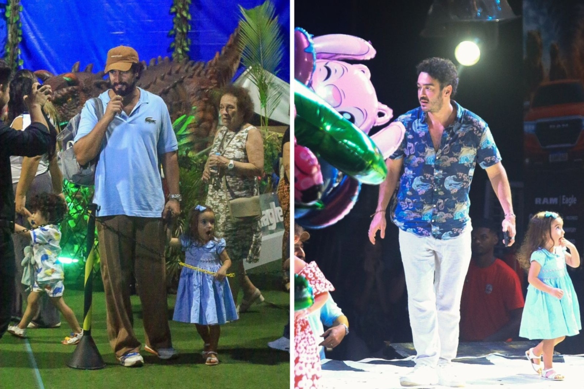 Renato Góes e Marcos Veras com os filhos