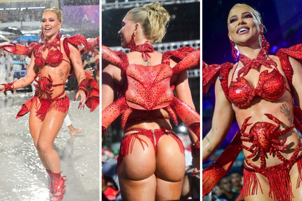 Virginia Fonseca no ensaio técnico da Grande Rio