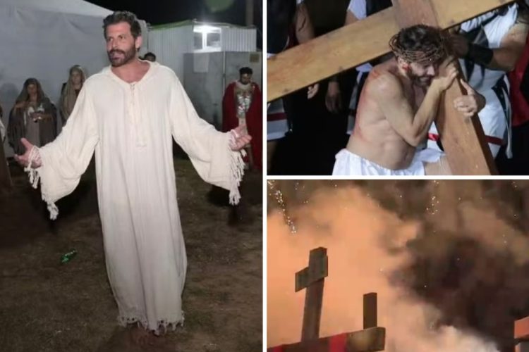Figurino de Henri Castelli pega fogo na "Paixão de Cristo"