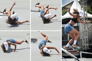 Rayssa Leal cai e torce o joelho