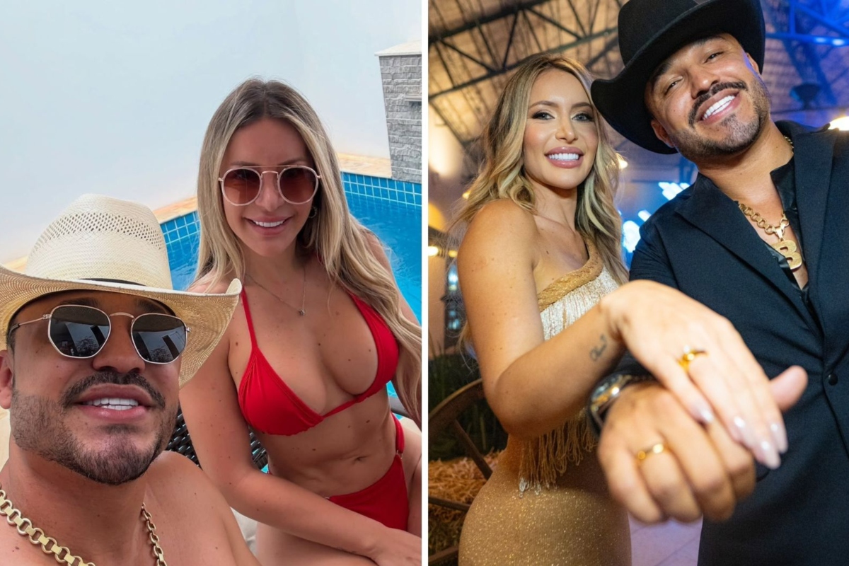 Cantor sertanejo Brenno e a noiva Manu