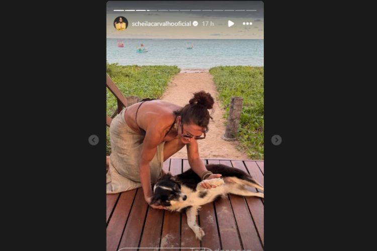 stories de férias da Scheila Carvalho