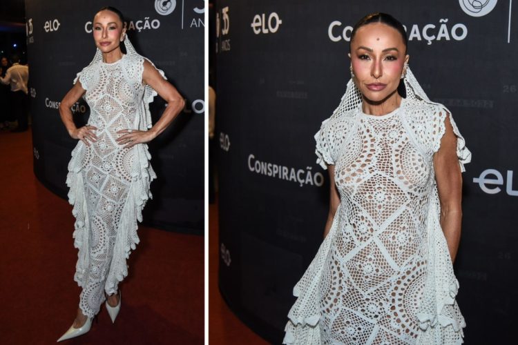 Sabrina Sato usa vestido de crochê de R$ 15 mil
