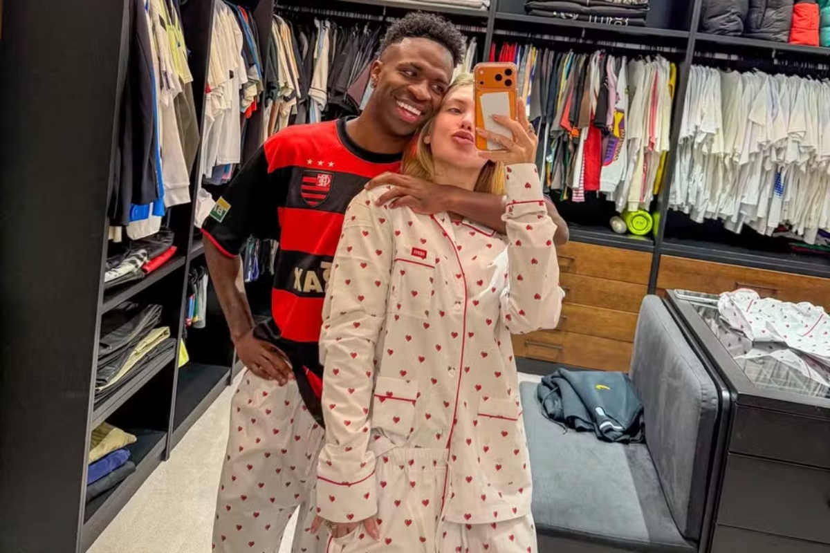 Virginia e Vini Jr de pijamas